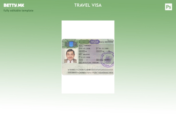 Шаблон за виза за Романија во модерен стил